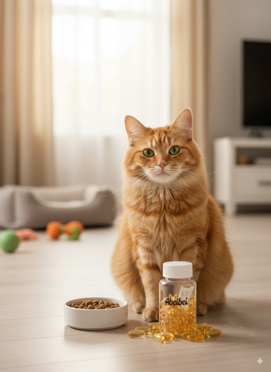 ABEIBEI Premium Pet Fish Oil Capsules for Cats & Dogs – Omega-3 Supplement for Healthy Skin, Shiny Coat & Joint Support – 50 Softgels