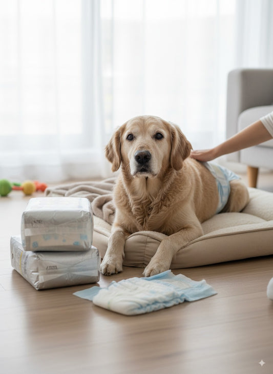 Abeibei Disposable Male Dog Diapers - Adjustable Belly Bands for Male Dogs, Incontinence & House Training Solution, Leak-Proof Washable Pet Diaper Wrap, Small to Large Sizes (30 Count)