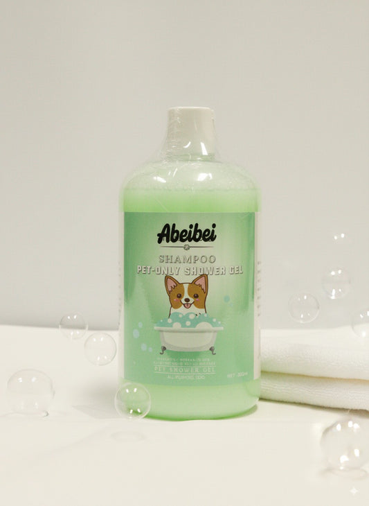Abeibei Pet Shampoo and Shower Gel - Hypoallergenic Dog Shampoo for Sensitive Skin, Moisturizing & Deodorizing Puppy Bath Supplies with Fresh Scent, Grooming Cleanser for Dogs & Cats (16.9 Fl Oz)